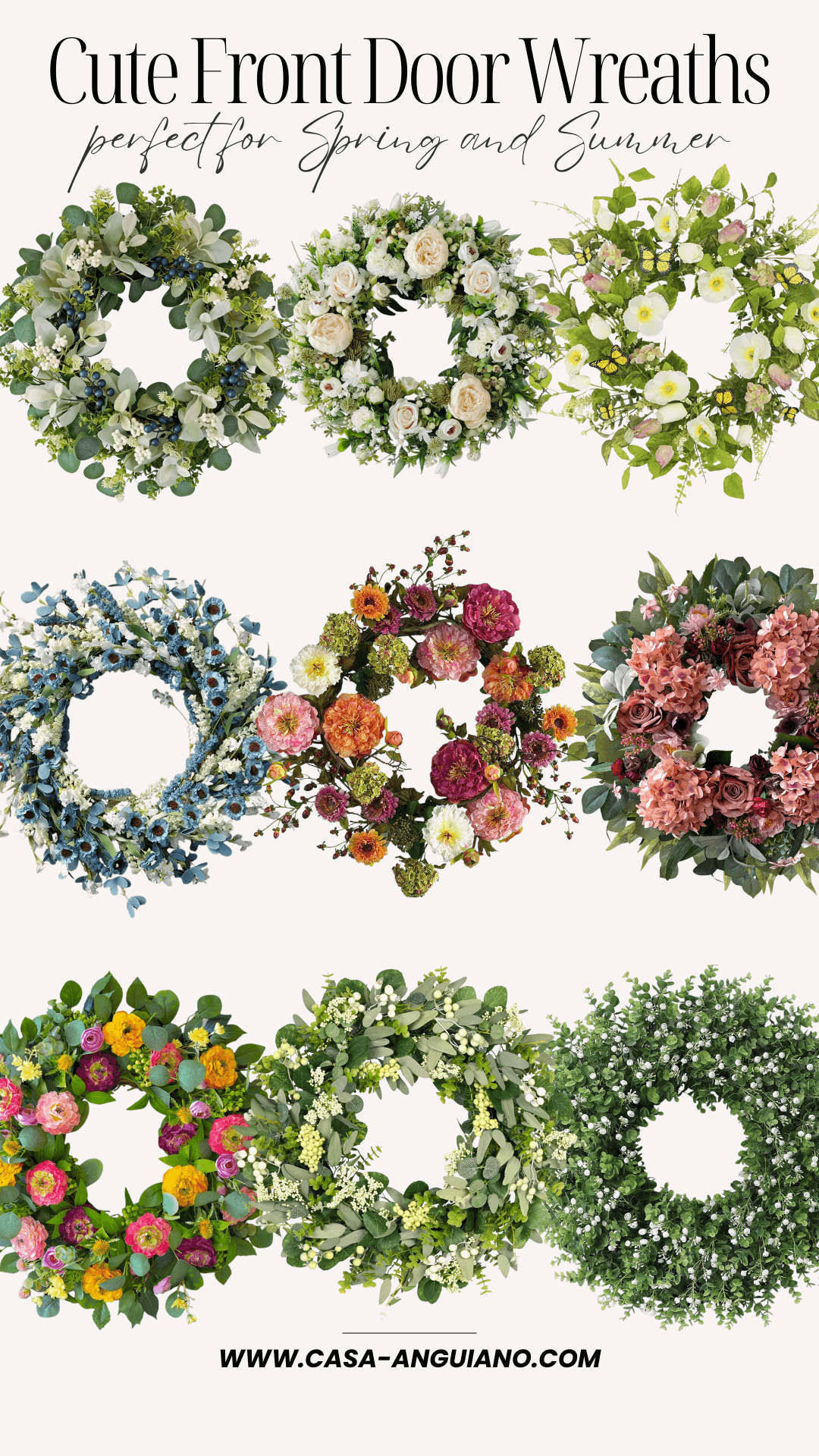 Cute Front Door Wreaths Perfect for Spring and Summer - Casa Anguiano